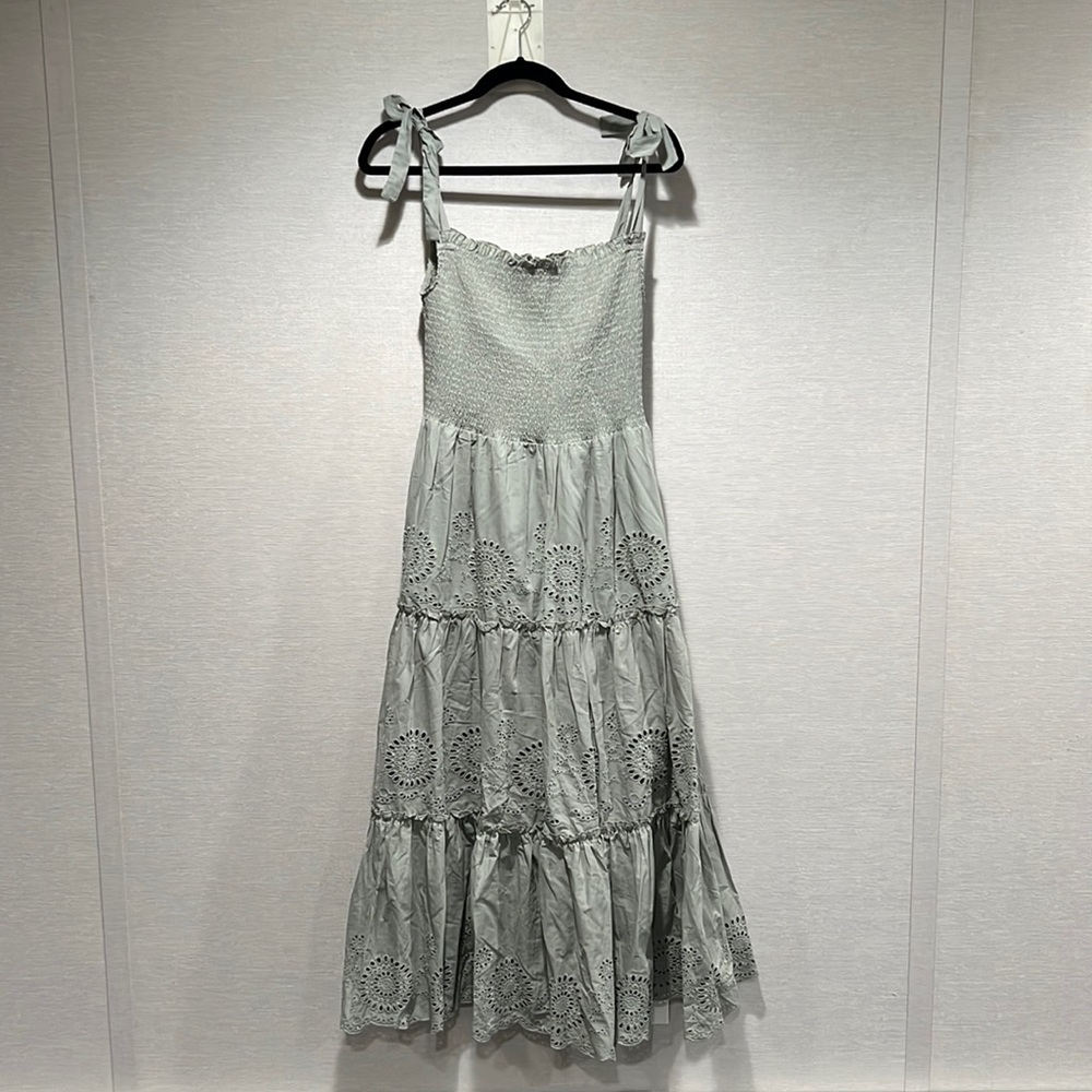 Maxi Eyelet Dress with tie straps